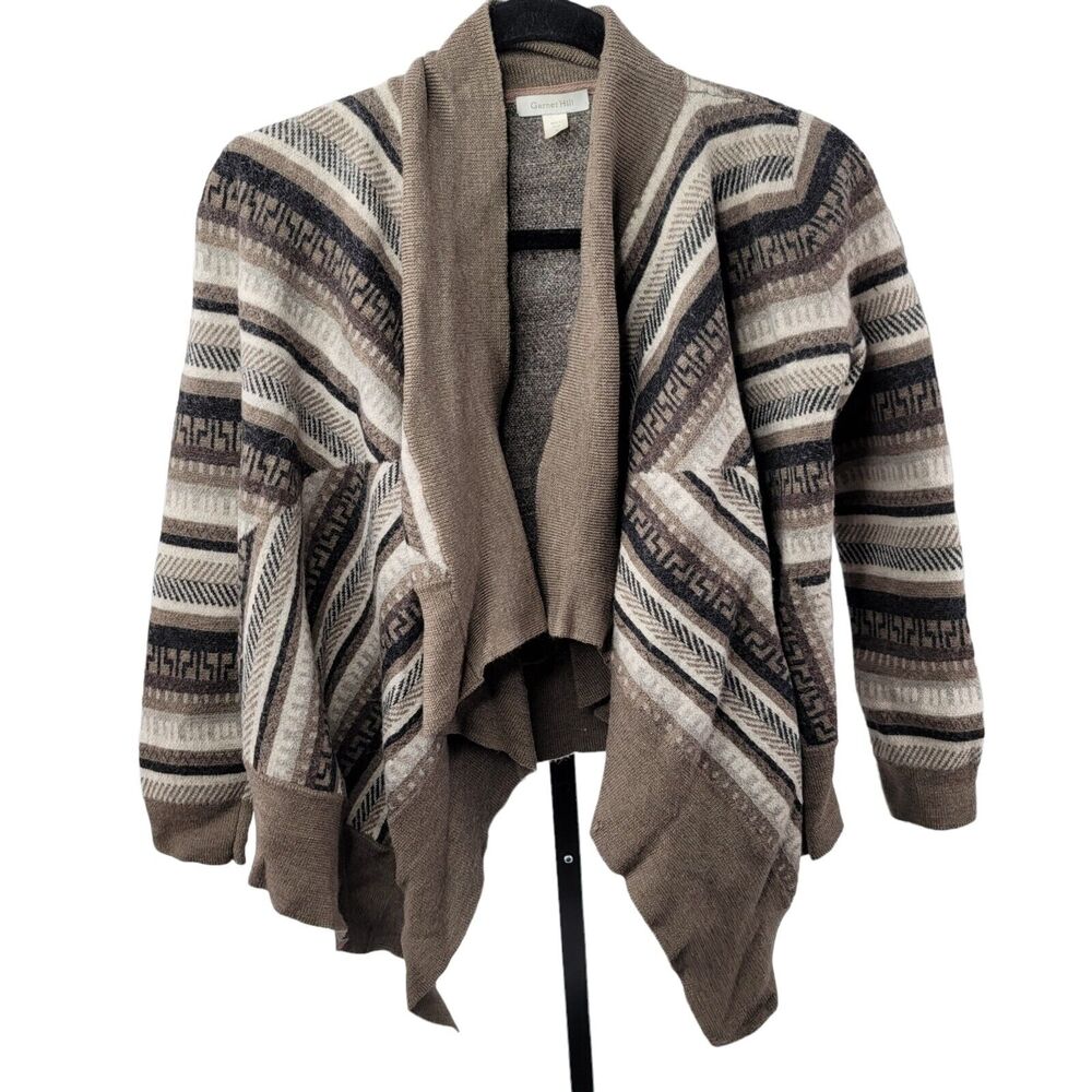 Garnet Hill Wool Knit Waterfall Cardigan Sweater Small - Picture 6 of 8